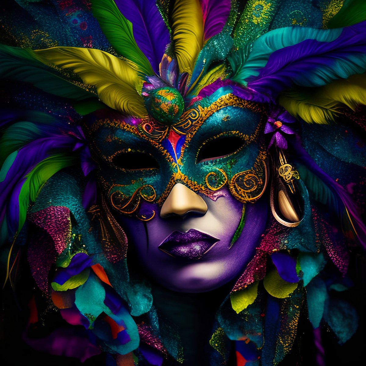 Mardi gras carnival mask. AI generated art